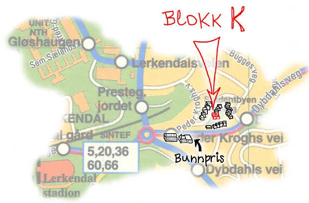 Map of Berg Studentby area