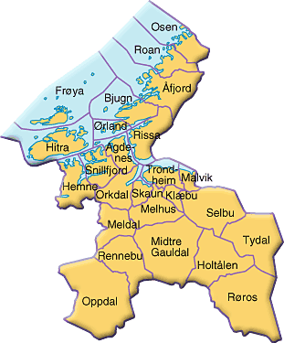 Administrative map of Sør-Trøndelag